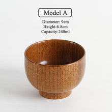 Load image into Gallery viewer, Japanese Style Wooden Bowl Tableware Original Soup/Salad Rice Noodles Bowls Food Container Wood Eating Bowl for Children Kids