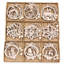 Load image into Gallery viewer, 12 DIY Snowflake Wooden Ornaments