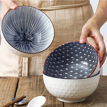 Load image into Gallery viewer, Nordic Style Hand-Painted Ceramic Ramen Bowls