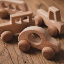 Load image into Gallery viewer, Montessori Wooden Cars for Play and Baby Teething
