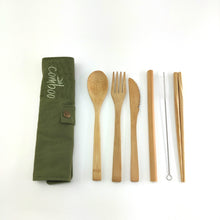 Load image into Gallery viewer, Bamboo Travel Cutlery Set
