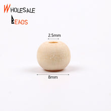 Load image into Gallery viewer, 4-50mm Natural Wood Beads Round Spacer Wooden Pearl Lead-Free Balls Charms For Jewelry Making DIY Handmade Accessories1-1000pcs