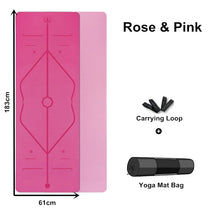 Load image into Gallery viewer, Eco-Friendly Non-Slip TPE Yoga Mat with Carrying Strap & Bag