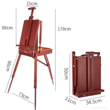 Load image into Gallery viewer, French Sketchbox Easel Folding Portable Wooden French Easel Stand Durable Artist Painters Tripod Art Easel for Artists Painters
