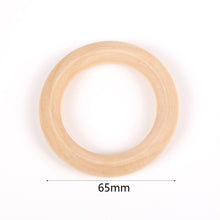 Load image into Gallery viewer, Natural Wooden Teething Round Ring Wood Lead-Free Beads For Jewelry Making DIY Handmade Accessories
