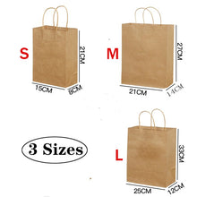 Load image into Gallery viewer, 10pcs Kraft Paper Gift Bag with Handles