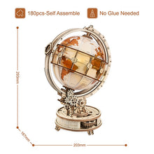 Load image into Gallery viewer, 3D Wooden Globe Puzzle Lamp Building Kit