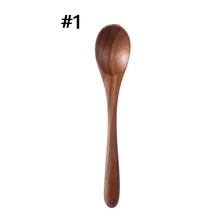 Load image into Gallery viewer, 1PC Black Walnut Rice Shovel Spoon Wooden Coffee Honey Tea Spoons Wood Stir Long Soup Scoop Desserts Condiment Kitchen Tableware