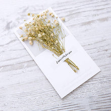 Load image into Gallery viewer, 10 Greeting Cards with Dried Glyphosilia Flowers