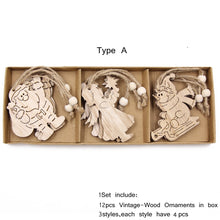Load image into Gallery viewer, 12 DIY Snowflake Wooden Ornaments
