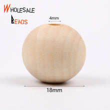 Load image into Gallery viewer, 4-50mm Natural Wood Beads Round Spacer Wooden Pearl Lead-Free Balls Charms For Jewelry Making DIY Handmade Accessories1-1000pcs