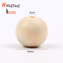 Load image into Gallery viewer, 4-50mm Natural Wood Beads Round Spacer Wooden Pearl Lead-Free Balls Charms For Jewelry Making DIY Handmade Accessories1-1000pcs