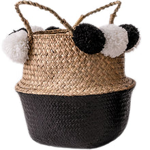 Load image into Gallery viewer, Macrame Tassel Wicker Basket