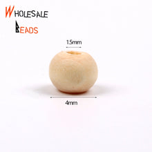 Load image into Gallery viewer, 4-50mm Natural Wood Beads Round Spacer Wooden Pearl Lead-Free Balls Charms For Jewelry Making DIY Handmade Accessories1-1000pcs