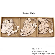 Load image into Gallery viewer, 12 DIY Snowflake Wooden Ornaments