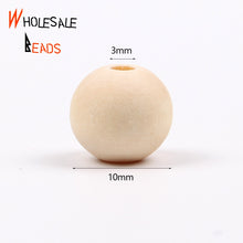 Load image into Gallery viewer, 4-50mm Natural Wood Beads Round Spacer Wooden Pearl Lead-Free Balls Charms For Jewelry Making DIY Handmade Accessories1-1000pcs
