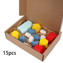 Load image into Gallery viewer, Hot Wooden Rocks Stones Wood Balancing Stacked Stone Baby Building Block Montessori Toys Block Colored Stone Kids Toys