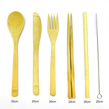 Load image into Gallery viewer, Bamboo Travel Utensil Set