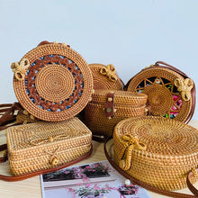 Load image into Gallery viewer, Woven Straw Boho Round Bags