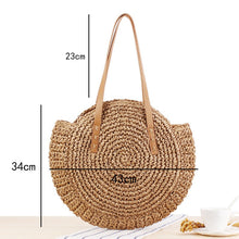 Load image into Gallery viewer, Woven Straw Boho Round Bags