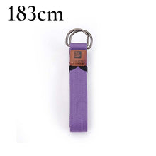 Load image into Gallery viewer, Deluxe extra long cotton yoga strap with D-ring
