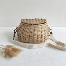Load image into Gallery viewer, Small big Back Basket Children Bicycle Basket Handmade Tattan bag Basket kid's backpack