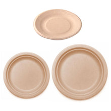 Load image into Gallery viewer, 50PCS 6/7/9in Biodegradable Compostable Paper Plates