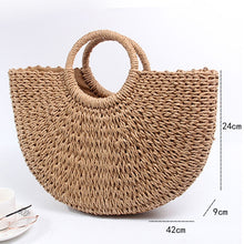 Load image into Gallery viewer, Woven Straw Boho Round Bags