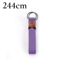 Load image into Gallery viewer, Deluxe extra long cotton yoga strap with D-ring