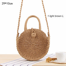 Load image into Gallery viewer, Woven Straw Boho Round Bags