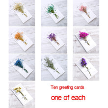 Load image into Gallery viewer, 10 Greeting Cards with Dried Glyphosilia Flowers