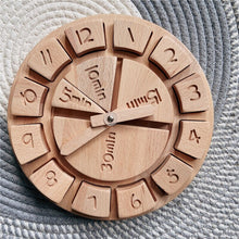 Load image into Gallery viewer, Montessori Wooden Learning Clock Toy