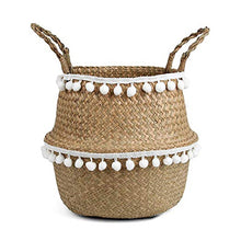 Load image into Gallery viewer, Macrame Tassel Wicker Basket