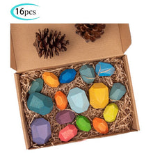 Load image into Gallery viewer, Hot Wooden Rocks Stones Wood Balancing Stacked Stone Baby Building Block Montessori Toys Block Colored Stone Kids Toys