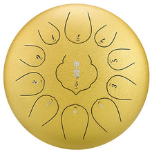 Load image into Gallery viewer, 12 Inch 13 Tone Steel Tongue Drum with Bag and Mallets - Handpan Drum