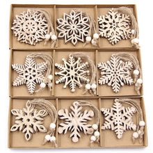 Load image into Gallery viewer, 12 DIY Snowflake Wooden Ornaments