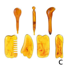 Load image into Gallery viewer, Marma Acupressure Guasha Set - Jade, Rose Quartz, Amber
