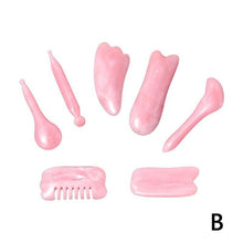 Load image into Gallery viewer, Marma Acupressure Guasha Set - Jade, Rose Quartz, Amber