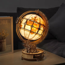 Load image into Gallery viewer, 3D Wooden Globe Puzzle Lamp Building Kit