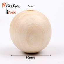 Load image into Gallery viewer, 4-50mm Natural Wood Beads Round Spacer Wooden Pearl Lead-Free Balls Charms For Jewelry Making DIY Handmade Accessories1-1000pcs