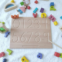 Load image into Gallery viewer, Wooden Montessori Alphabet, Number, and Shape Boards for Kids
