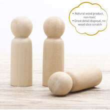 Load image into Gallery viewer, 10 Blank Wooden Peg Dolls
