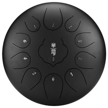 Load image into Gallery viewer, 12 Inch 13 Tone Steel Tongue Drum with Bag and Mallets - Handpan Drum