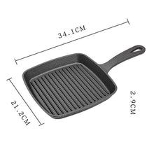 Load image into Gallery viewer, Square Cast Iron Steak Skillet Pan