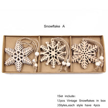Load image into Gallery viewer, 12 DIY Snowflake Wooden Ornaments