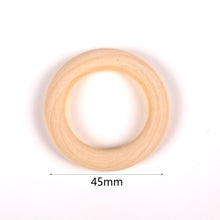 Load image into Gallery viewer, Natural Wooden Teething Round Ring Wood Lead-Free Beads For Jewelry Making DIY Handmade Accessories