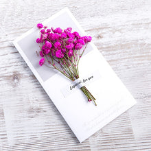 Load image into Gallery viewer, 10 Greeting Cards with Dried Glyphosilia Flowers