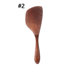 Load image into Gallery viewer, 1PC Black Walnut Rice Shovel Spoon Wooden Coffee Honey Tea Spoons Wood Stir Long Soup Scoop Desserts Condiment Kitchen Tableware