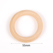 Load image into Gallery viewer, Natural Wooden Teething Round Ring Wood Lead-Free Beads For Jewelry Making DIY Handmade Accessories