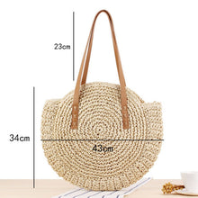 Load image into Gallery viewer, Woven Straw Boho Round Bags